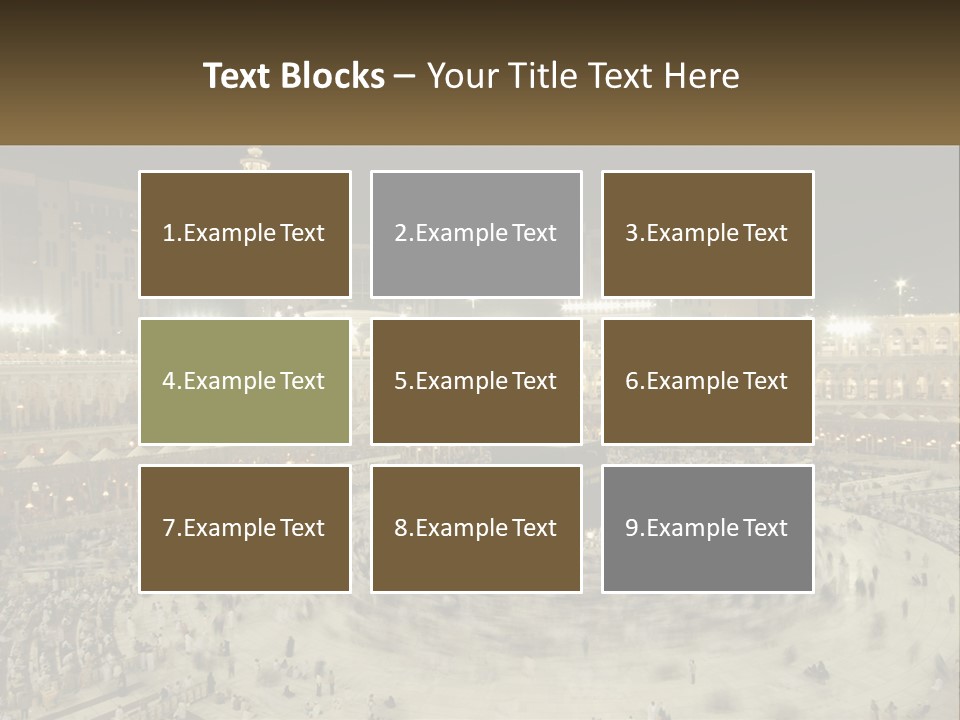 A Large Group Of People Standing Around A Building PowerPoint Template