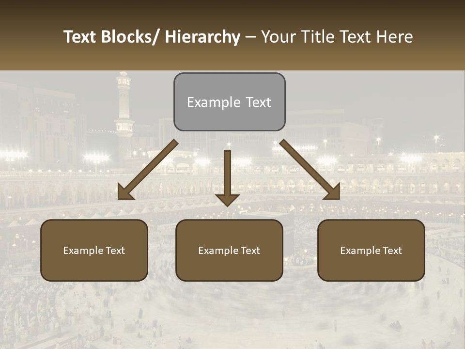 A Large Group Of People Standing Around A Building PowerPoint Template