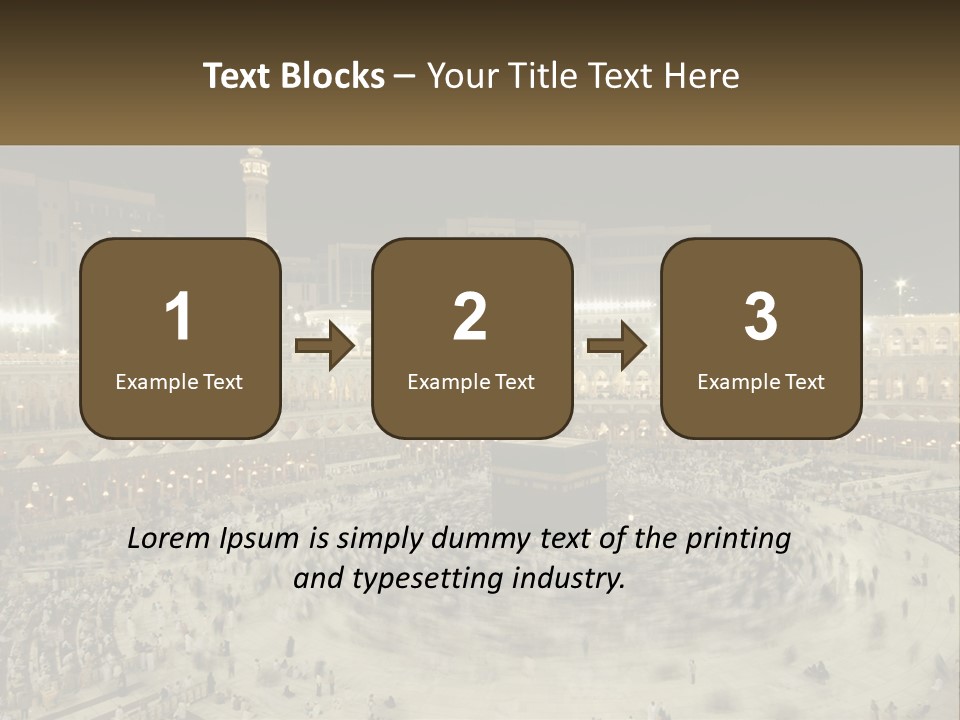 A Large Group Of People Standing Around A Building PowerPoint Template