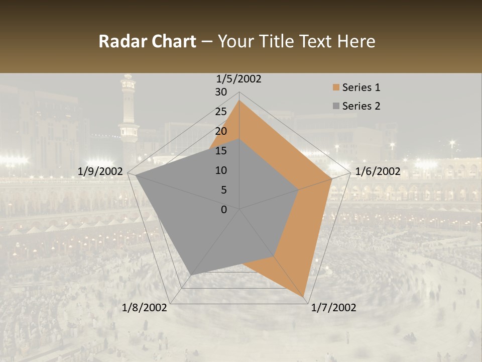 A Large Group Of People Standing Around A Building PowerPoint Template