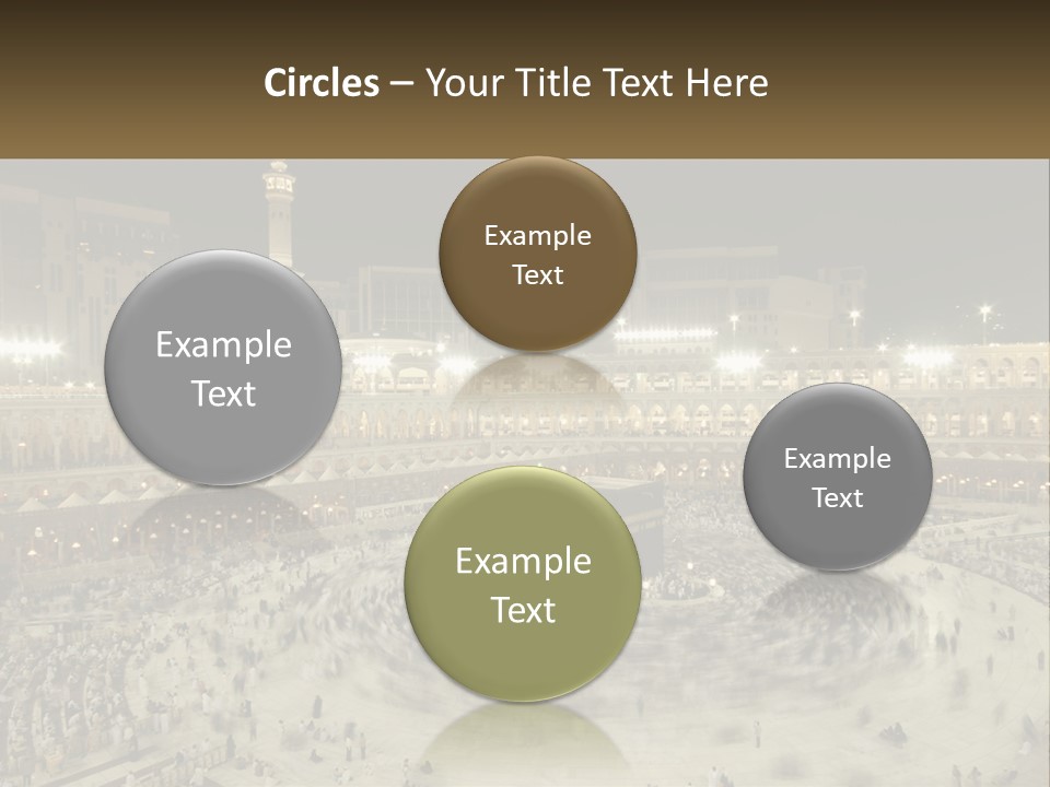 A Large Group Of People Standing Around A Building PowerPoint Template