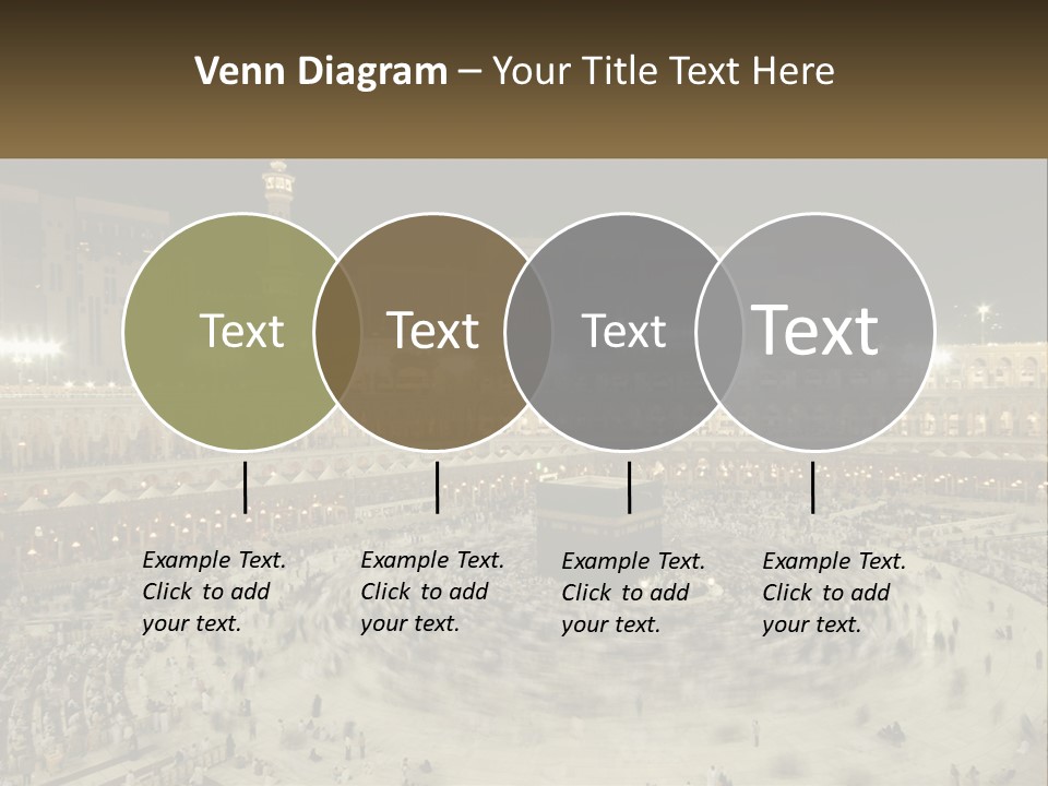 A Large Group Of People Standing Around A Building PowerPoint Template
