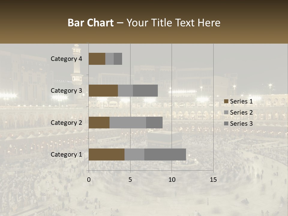 A Large Group Of People Standing Around A Building PowerPoint Template