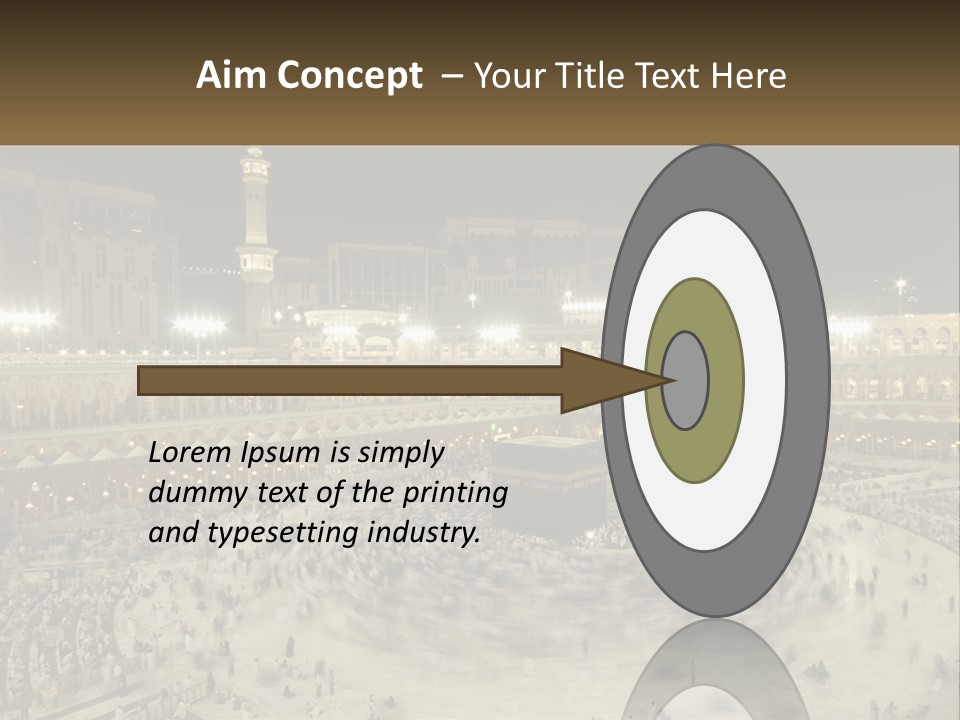 A Large Group Of People Standing Around A Building PowerPoint Template