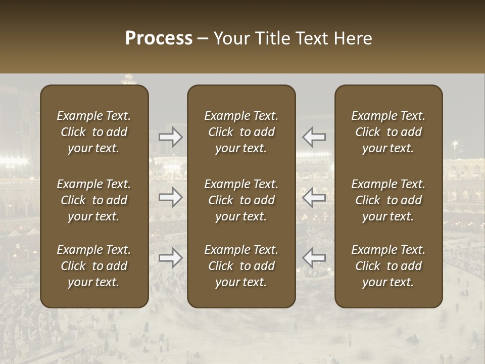 A Large Group Of People Standing Around A Building PowerPoint Template
