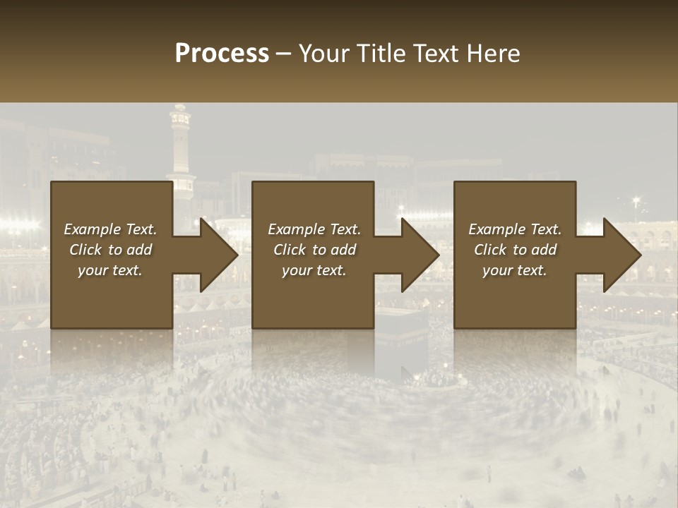 A Large Group Of People Standing Around A Building PowerPoint Template