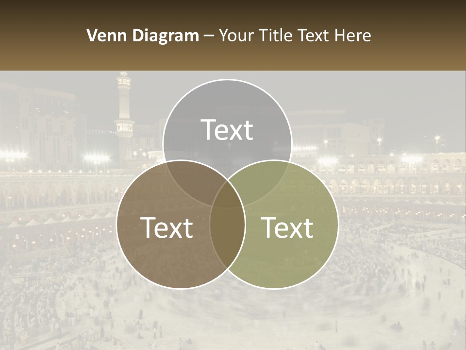 A Large Group Of People Standing Around A Building PowerPoint Template