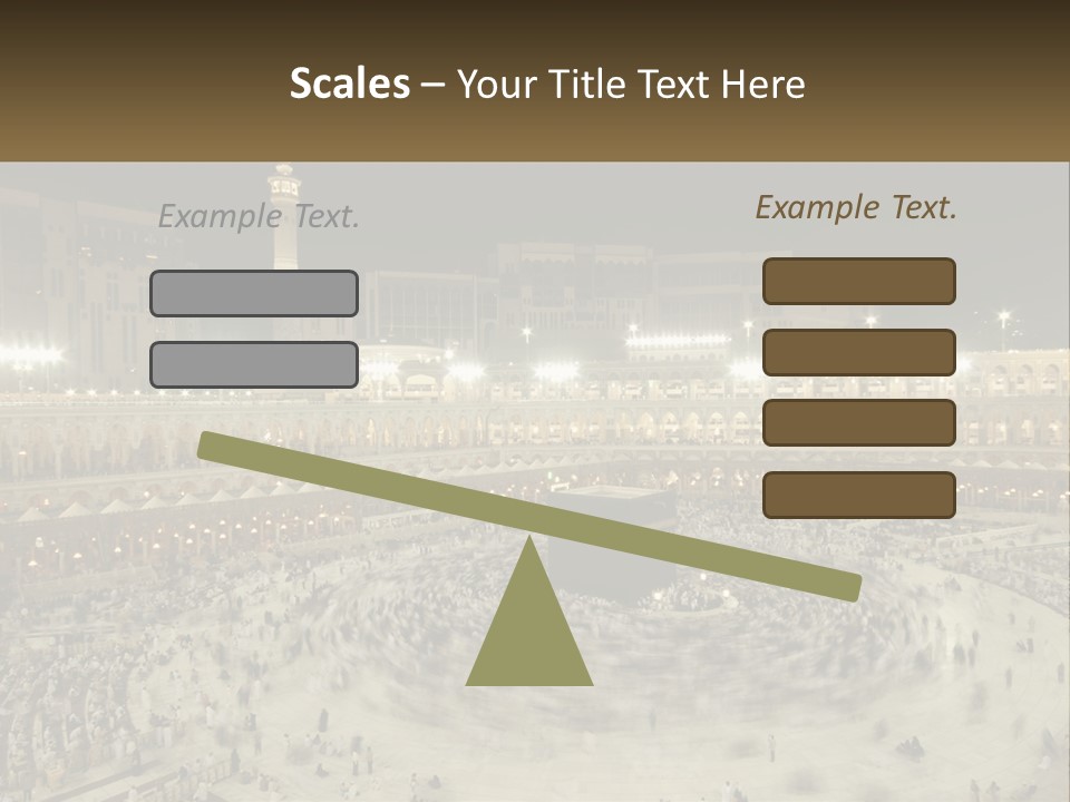 A Large Group Of People Standing Around A Building PowerPoint Template