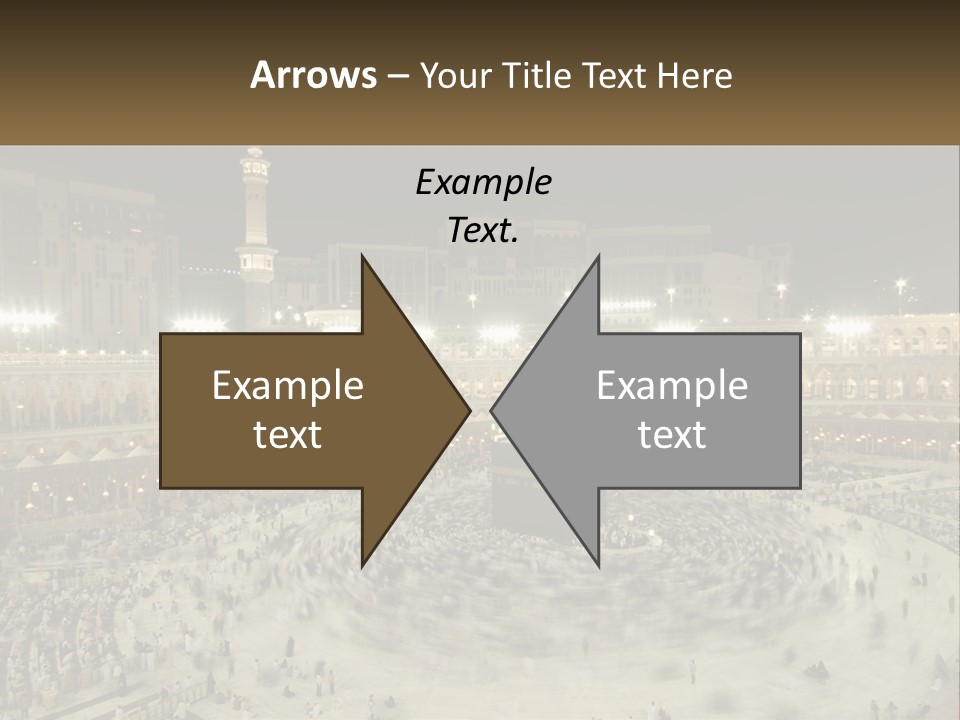 A Large Group Of People Standing Around A Building PowerPoint Template