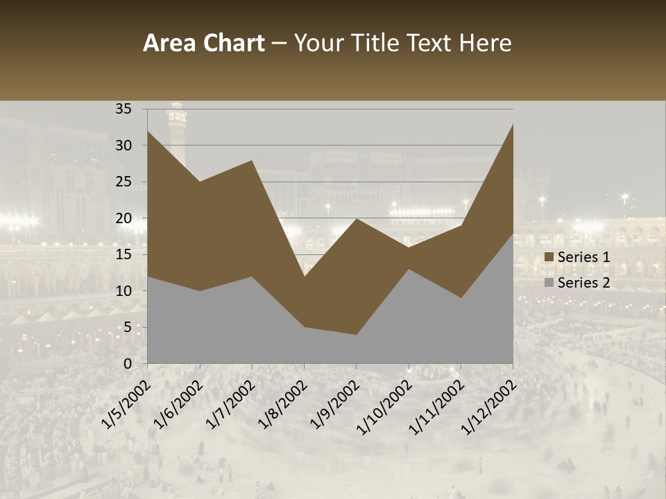 A Large Group Of People Standing Around A Building PowerPoint Template