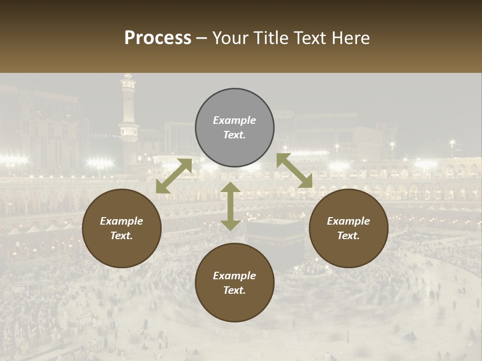 A Large Group Of People Standing Around A Building PowerPoint Template