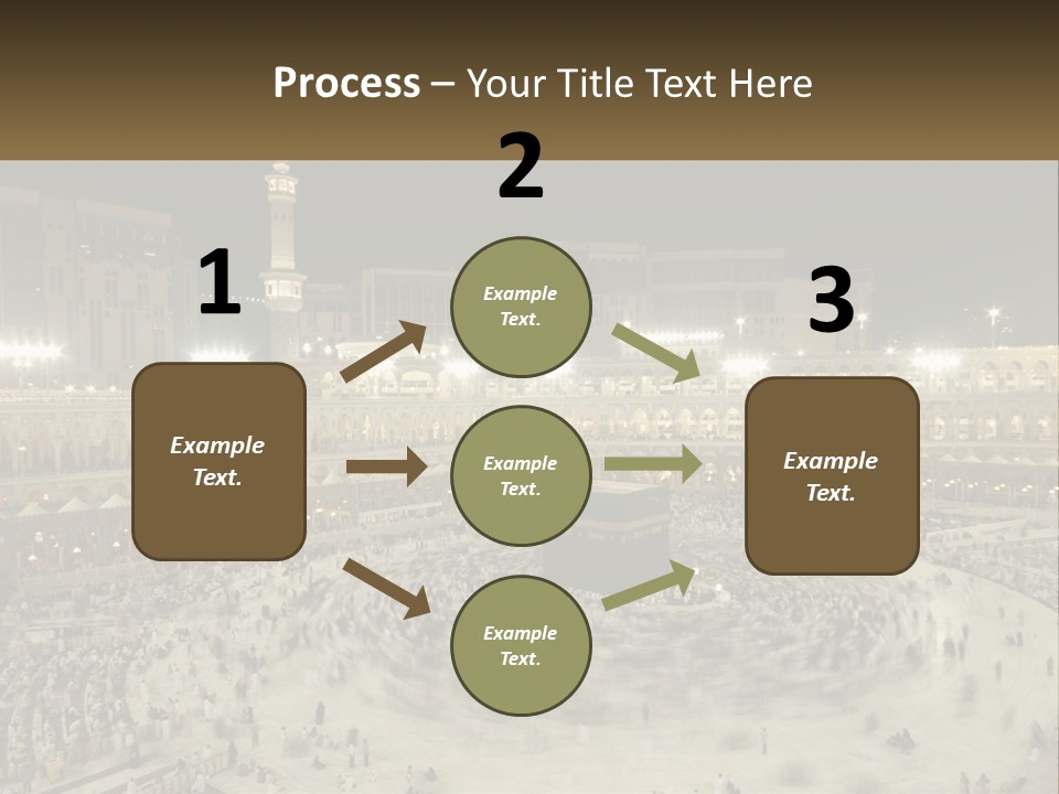 A Large Group Of People Standing Around A Building PowerPoint Template