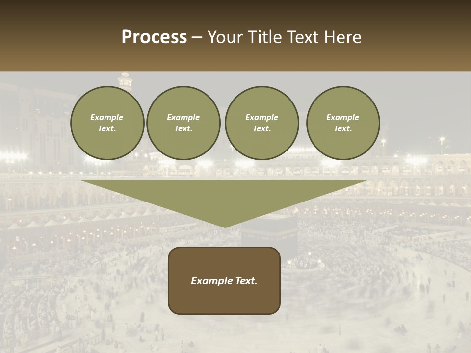 A Large Group Of People Standing Around A Building PowerPoint Template