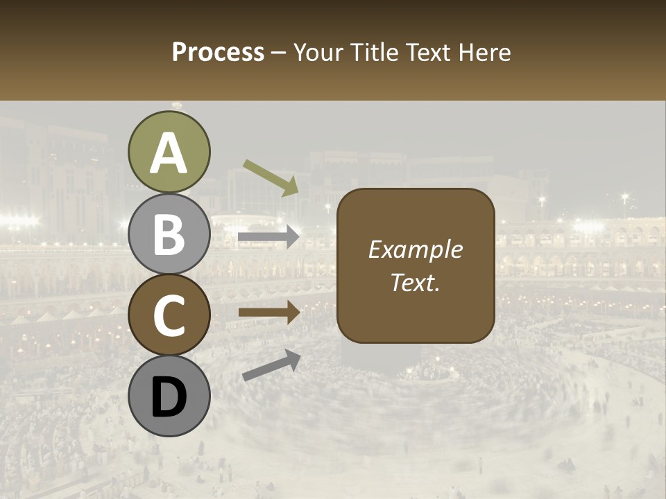 A Large Group Of People Standing Around A Building PowerPoint Template
