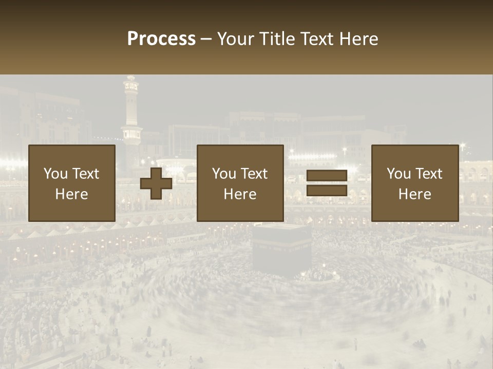 A Large Group Of People Standing Around A Building PowerPoint Template