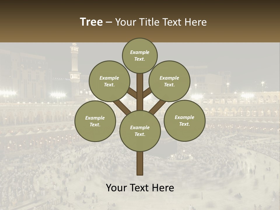 A Large Group Of People Standing Around A Building PowerPoint Template