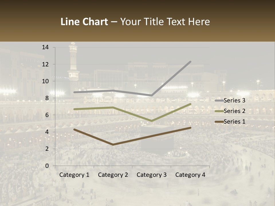 A Large Group Of People Standing Around A Building PowerPoint Template