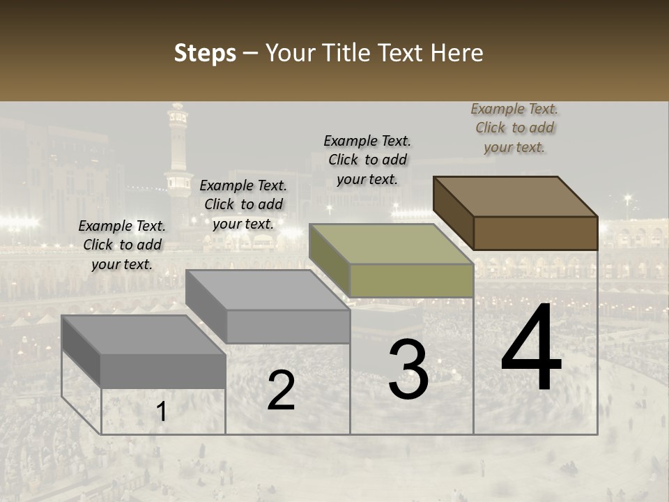 A Large Group Of People Standing Around A Building PowerPoint Template