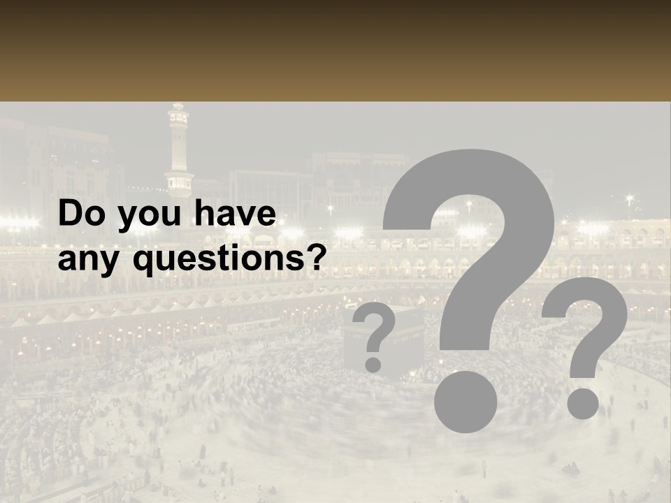 A Large Group Of People Standing Around A Building PowerPoint Template