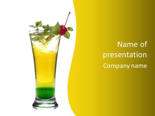 A Drink With A Cherry On Top Of It PowerPoint Template