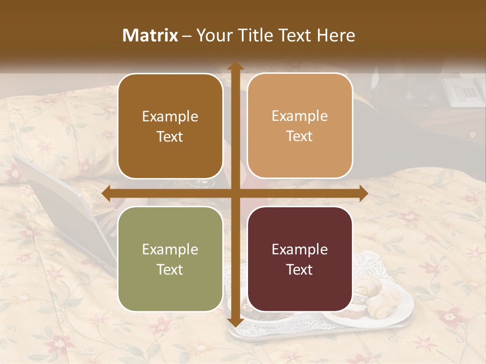 A Woman Laying On A Bed With A Laptop And A Glass Of Orange Juice PowerPoint Template