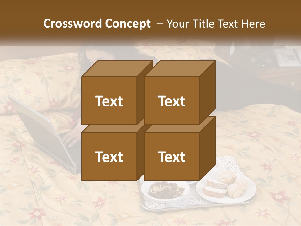 A Woman Laying On A Bed With A Laptop And A Glass Of Orange Juice PowerPoint Template