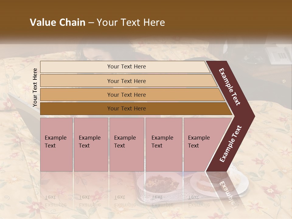 A Woman Laying On A Bed With A Laptop And A Glass Of Orange Juice PowerPoint Template