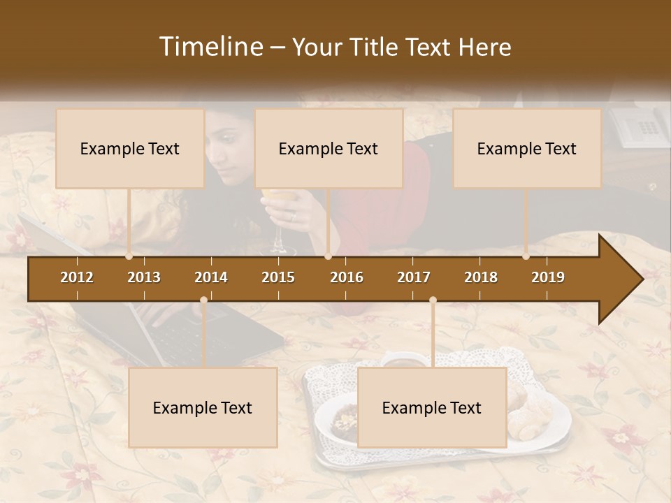 A Woman Laying On A Bed With A Laptop And A Glass Of Orange Juice PowerPoint Template