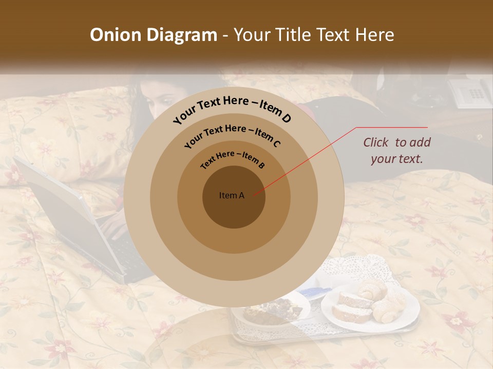 A Woman Laying On A Bed With A Laptop And A Glass Of Orange Juice PowerPoint Template