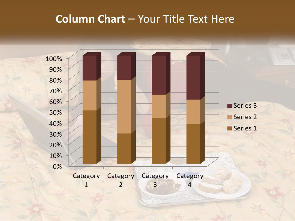 A Woman Laying On A Bed With A Laptop And A Glass Of Orange Juice PowerPoint Template