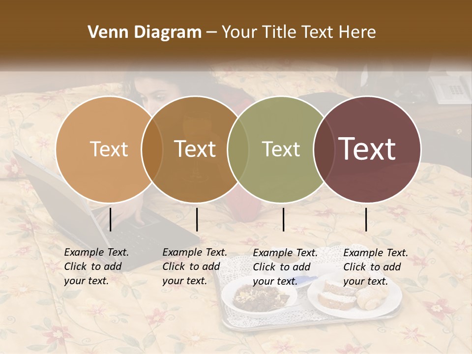 A Woman Laying On A Bed With A Laptop And A Glass Of Orange Juice PowerPoint Template