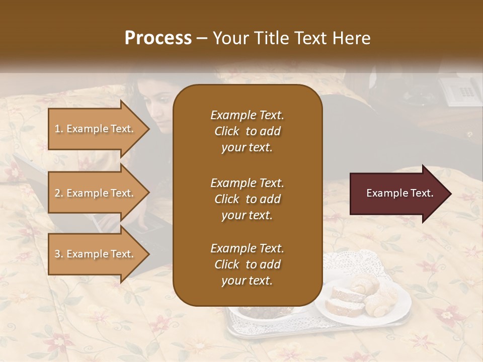 A Woman Laying On A Bed With A Laptop And A Glass Of Orange Juice PowerPoint Template