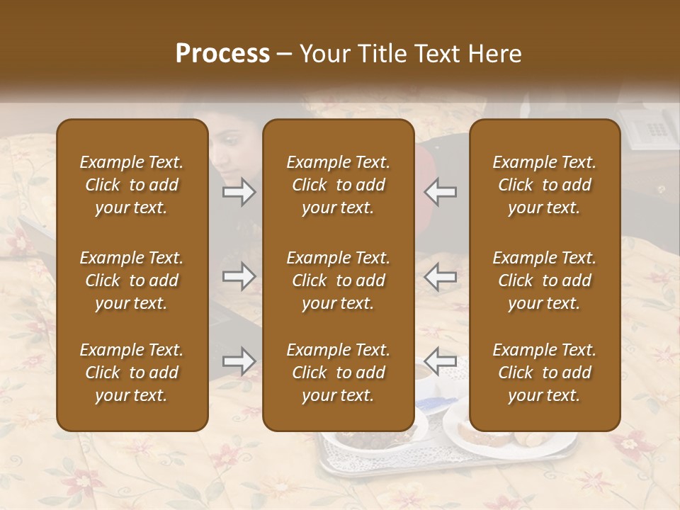 A Woman Laying On A Bed With A Laptop And A Glass Of Orange Juice PowerPoint Template