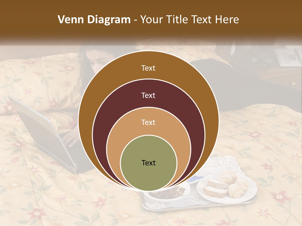 A Woman Laying On A Bed With A Laptop And A Glass Of Orange Juice PowerPoint Template