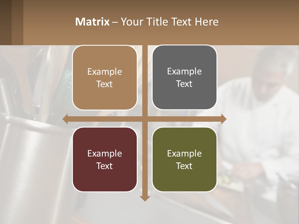 A Man In A Kitchen Preparing Food On A Plate PowerPoint Template