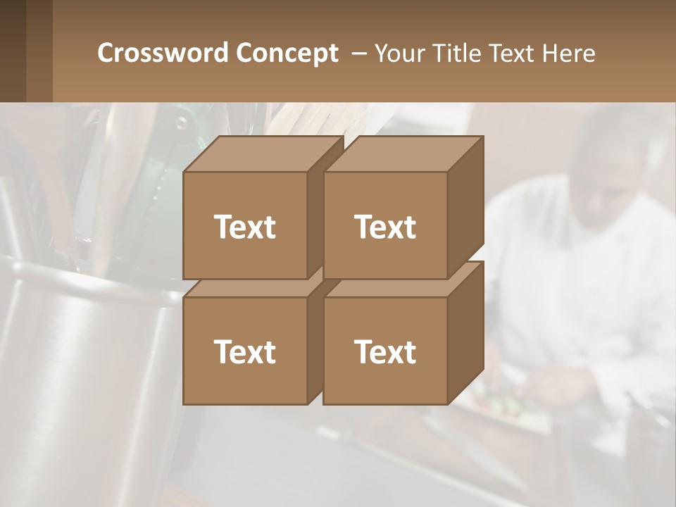 A Man In A Kitchen Preparing Food On A Plate PowerPoint Template