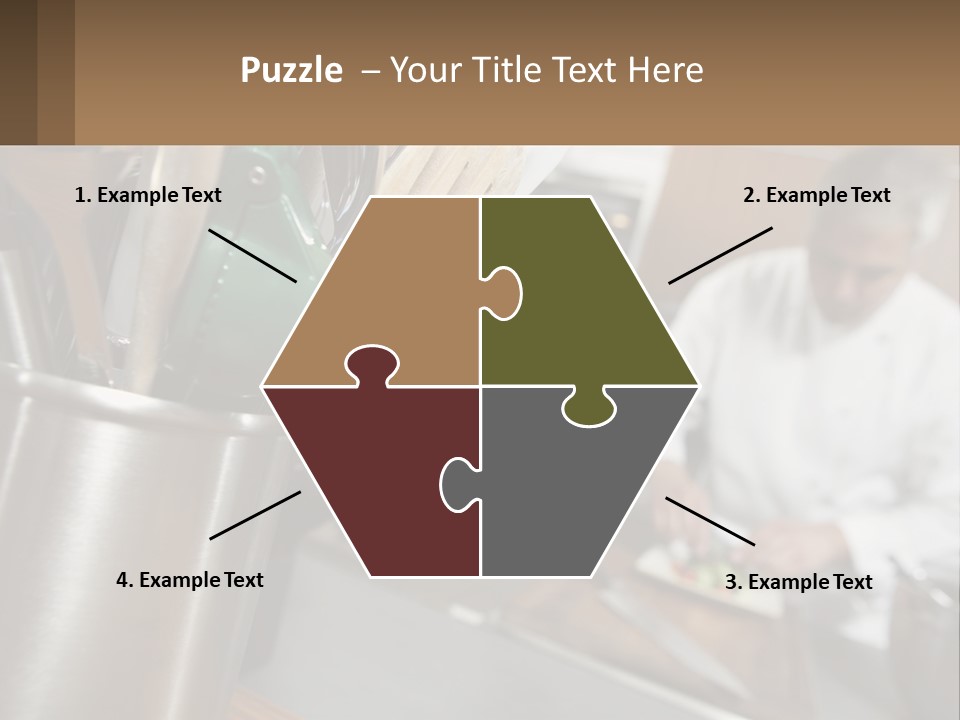 A Man In A Kitchen Preparing Food On A Plate PowerPoint Template