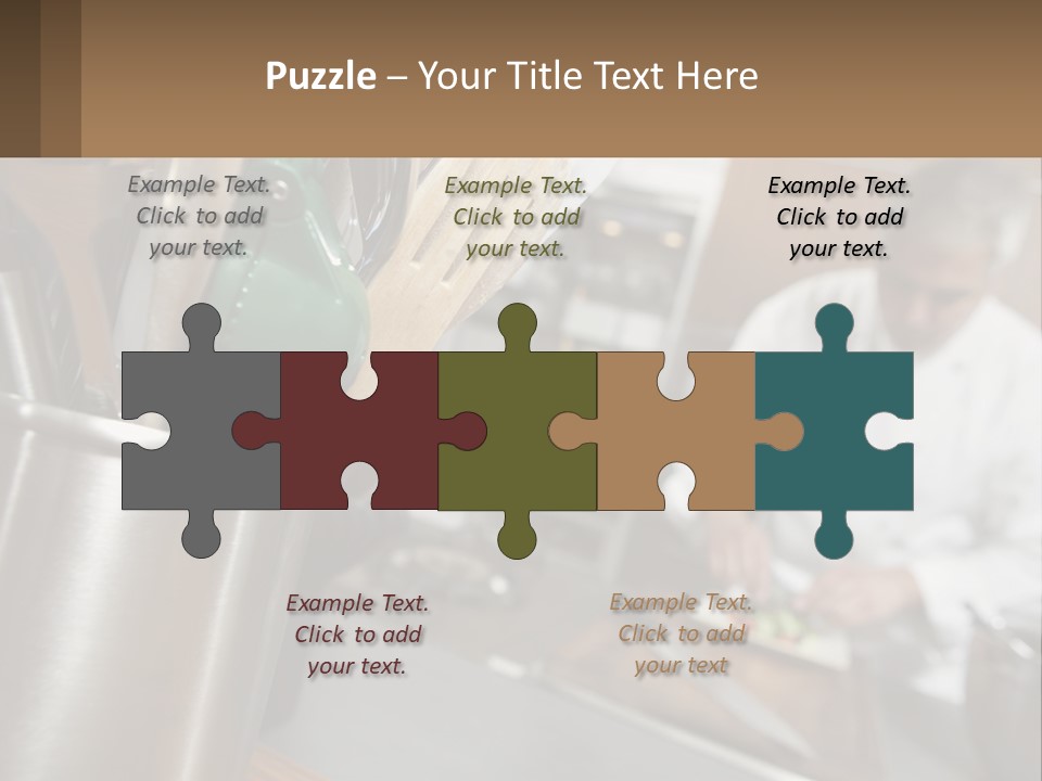 A Man In A Kitchen Preparing Food On A Plate PowerPoint Template