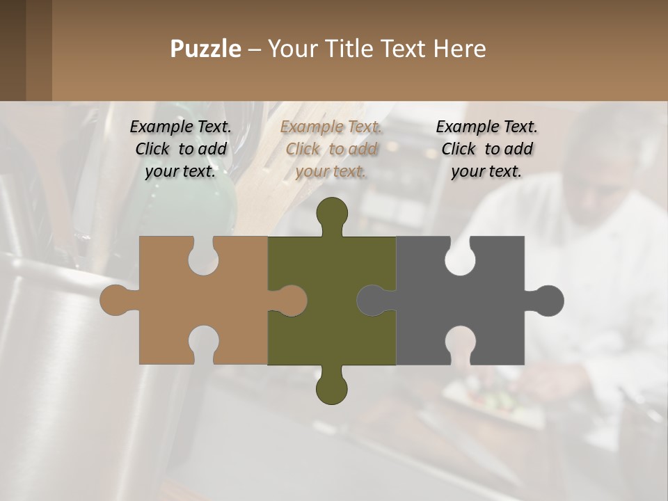 A Man In A Kitchen Preparing Food On A Plate PowerPoint Template