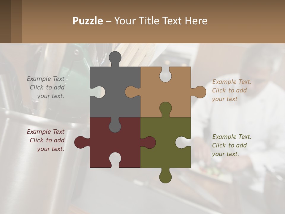 A Man In A Kitchen Preparing Food On A Plate PowerPoint Template