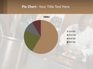 A Man In A Kitchen Preparing Food On A Plate PowerPoint Template