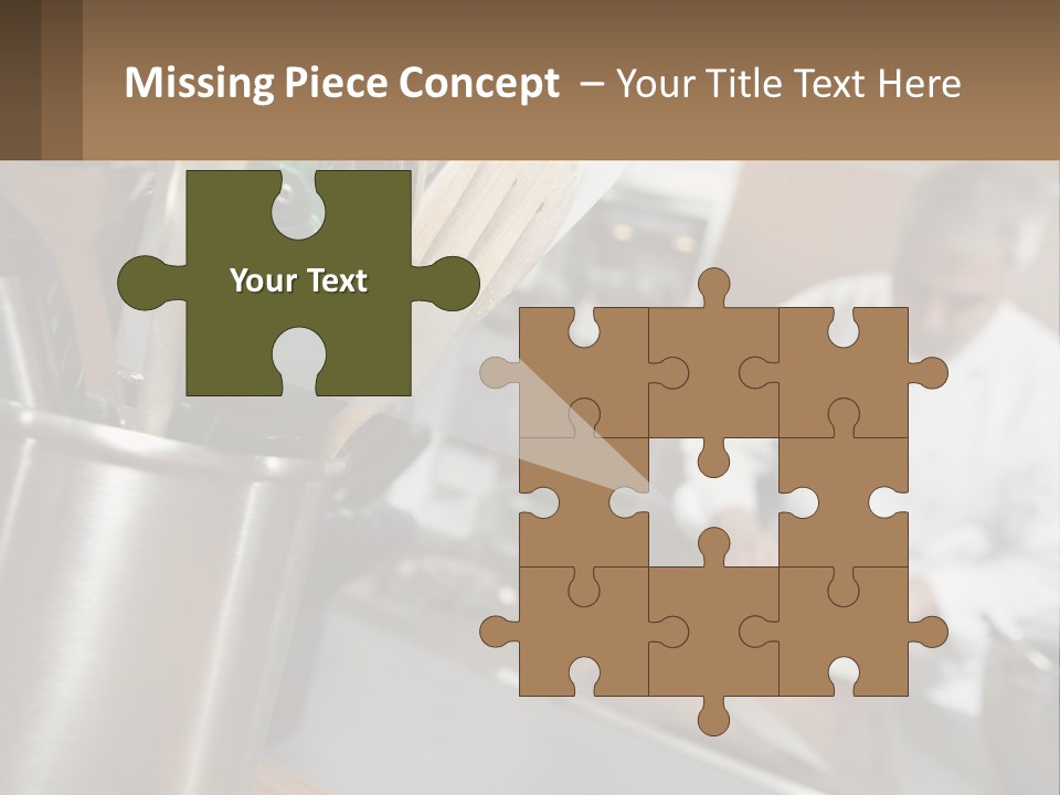 A Man In A Kitchen Preparing Food On A Plate PowerPoint Template