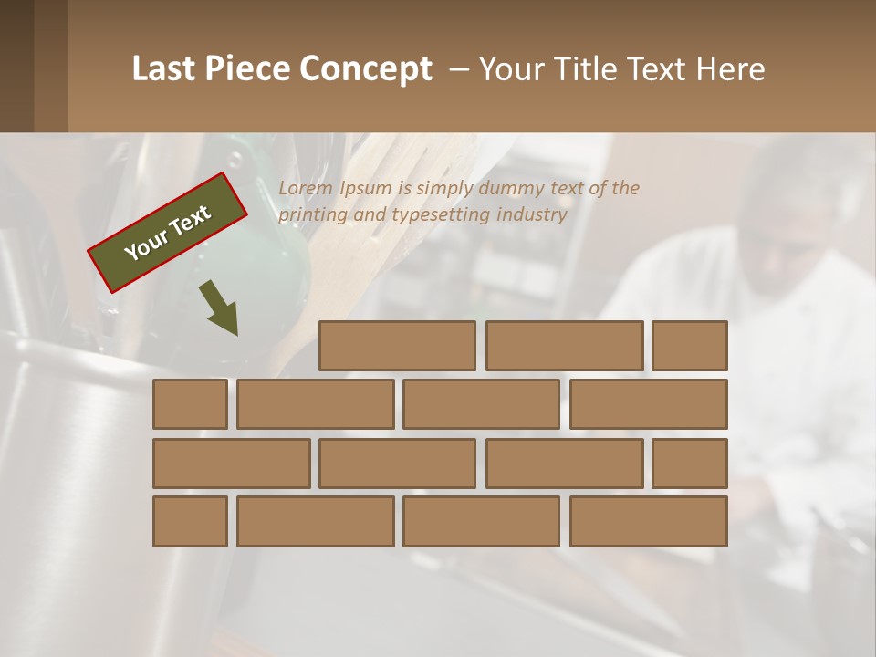 A Man In A Kitchen Preparing Food On A Plate PowerPoint Template