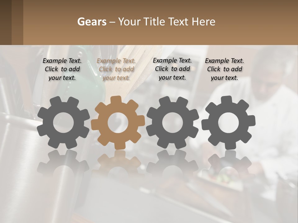 A Man In A Kitchen Preparing Food On A Plate PowerPoint Template