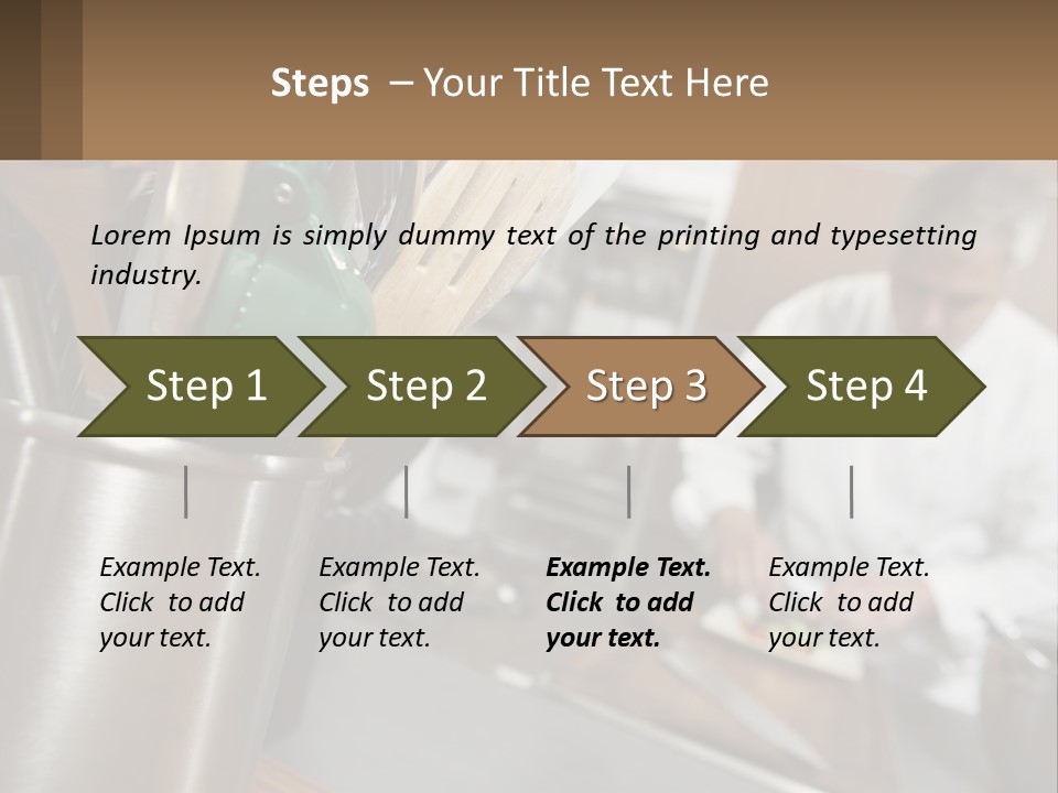 A Man In A Kitchen Preparing Food On A Plate PowerPoint Template