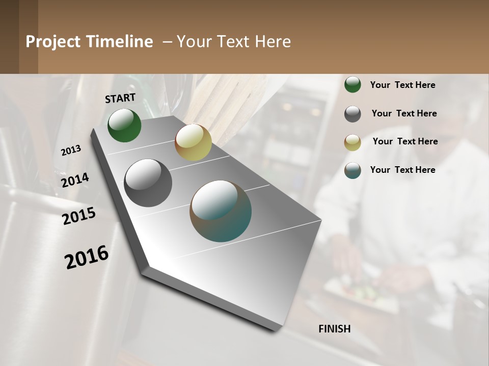 A Man In A Kitchen Preparing Food On A Plate PowerPoint Template