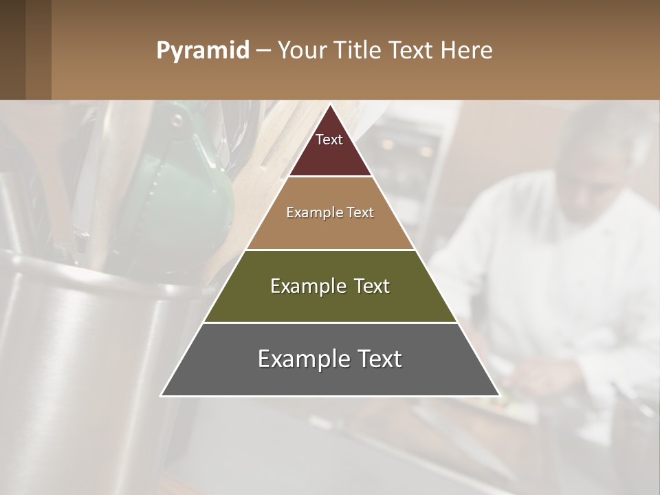 A Man In A Kitchen Preparing Food On A Plate PowerPoint Template