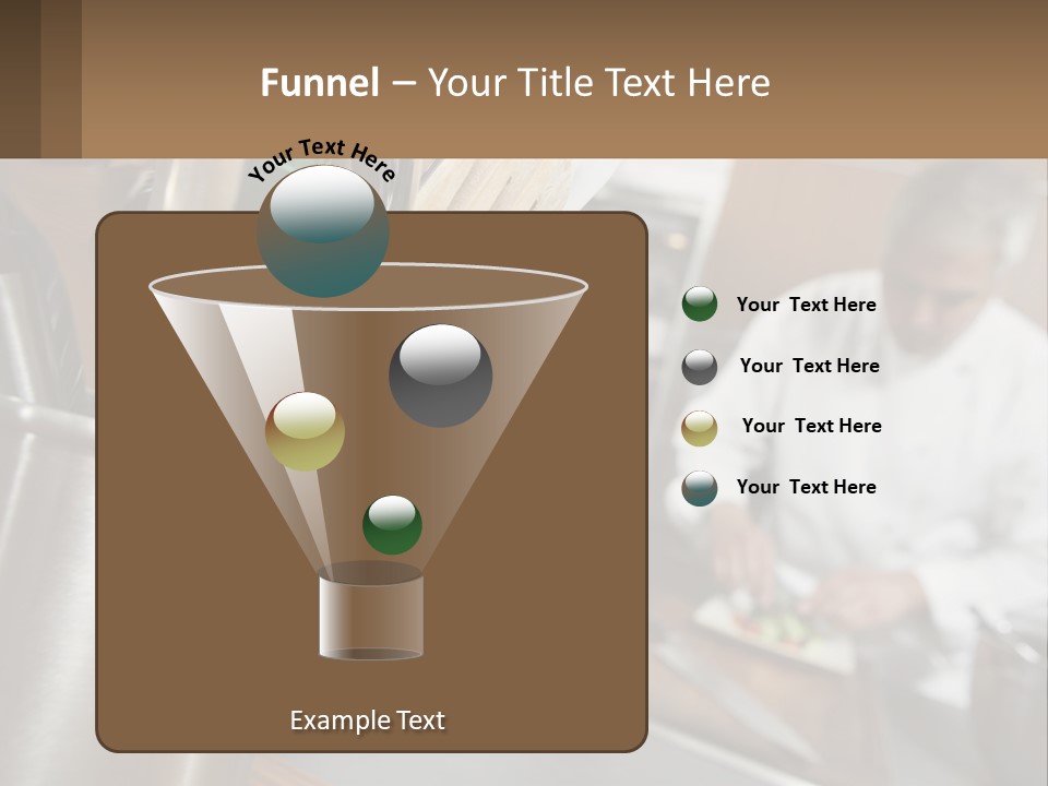 A Man In A Kitchen Preparing Food On A Plate PowerPoint Template