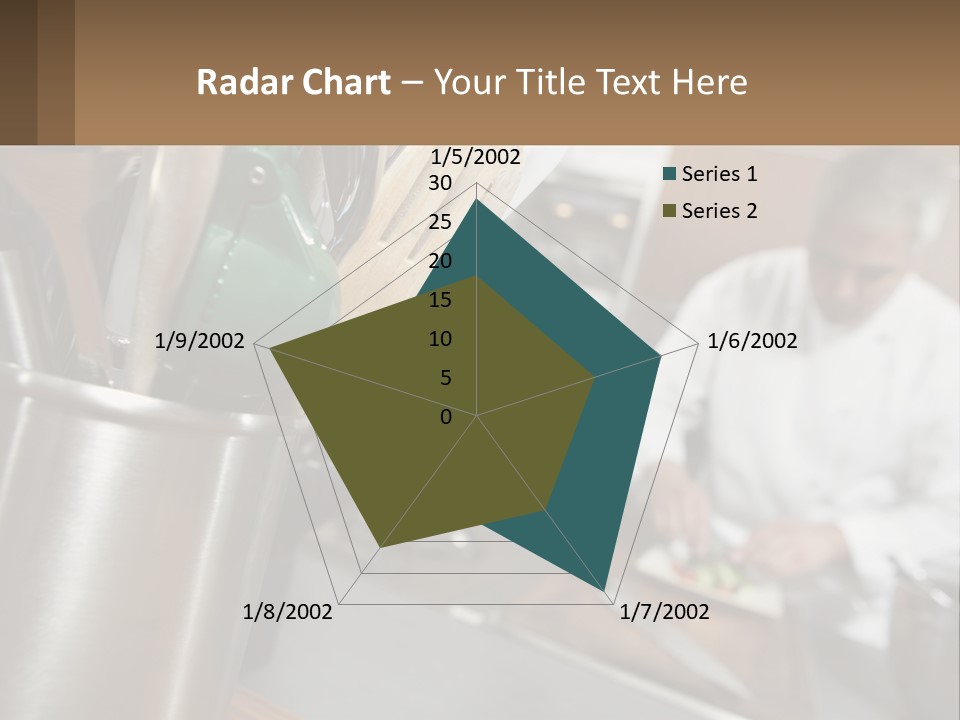 A Man In A Kitchen Preparing Food On A Plate PowerPoint Template