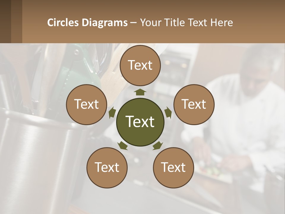 A Man In A Kitchen Preparing Food On A Plate PowerPoint Template